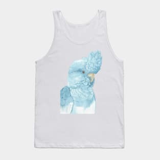 indigo glossy black cockatoo watercolor portrait Tank Top